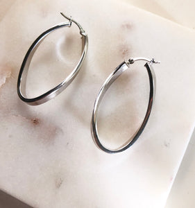 Sterling Silver Everyday Wave Hoops
