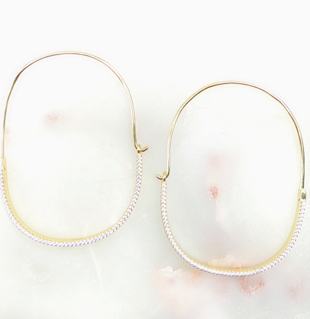 Sterling Silver Badass Front Facing Hoops - Gold Plated