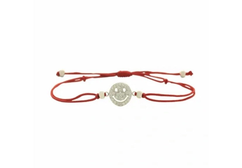 Smile Red Cord Pull Bracelet