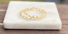 Load image into Gallery viewer, The Jacqueline Gold Plated Chain Link Hoop Earrings