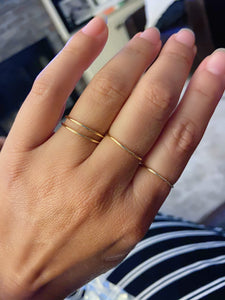 Sterling Silver Gold Plated Dainty Plain Band Ring