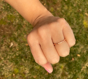 Sterling Silver Rose Gold Plated Eternal Link Ring