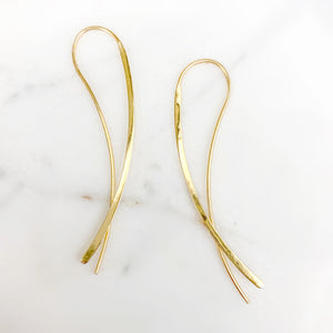 14K Gold Plated Thin Line Earring Threaders