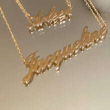 Load image into Gallery viewer, Custom Made 14K Gold Nameplate Necklace