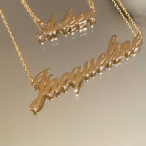Custom Made 14K Gold Nameplate Necklace