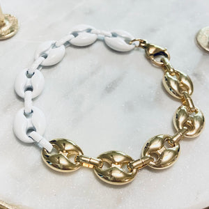 The Golden Boy Bracelet - White Link