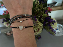 Load image into Gallery viewer, Genuine Hematite Sterling Silver Bead Stretch Bracelet