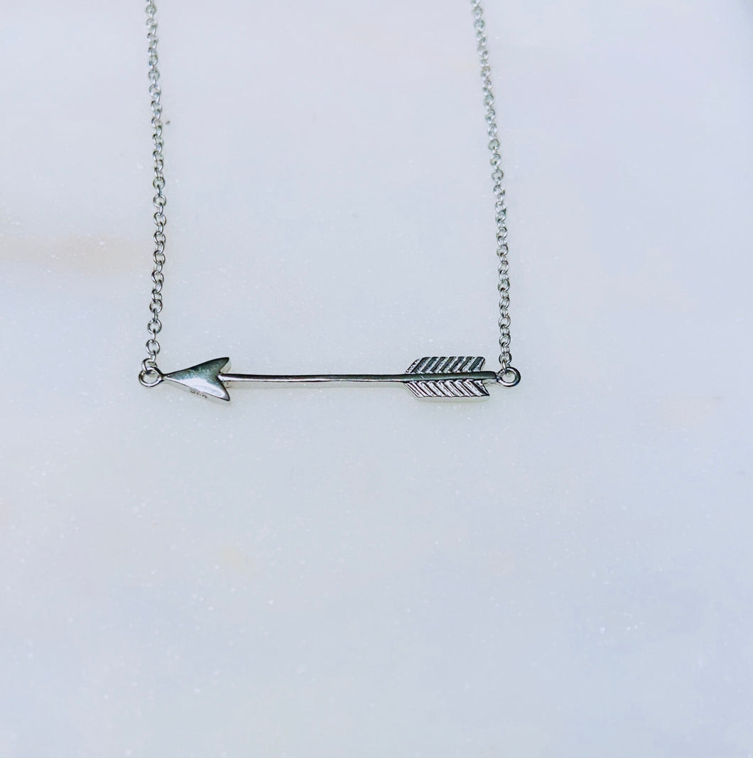 Sterling Silver Gold Plated She Arrow Necklace
