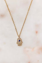 Load image into Gallery viewer, Sterling Silver 14K Gold Plated Hamsa Necklace