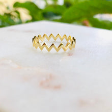 Load image into Gallery viewer, ZigZag Rings - 925 Sterling Silver, Gold Tone