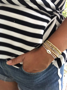 Adjustable Sterling Silver Gold Plate Seashell Bracelet