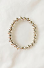 Load image into Gallery viewer, Brass Plated Stackable Bead Bracelet - Silver Tone 6MM