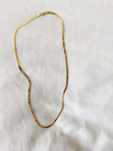 Sterling Silver 14K Gold Plated Liquid Herringbone Chain Necklace 20”