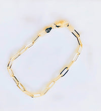 Load image into Gallery viewer, Sterling Silver Gold Plated Medium Paperclip Link Bracelet