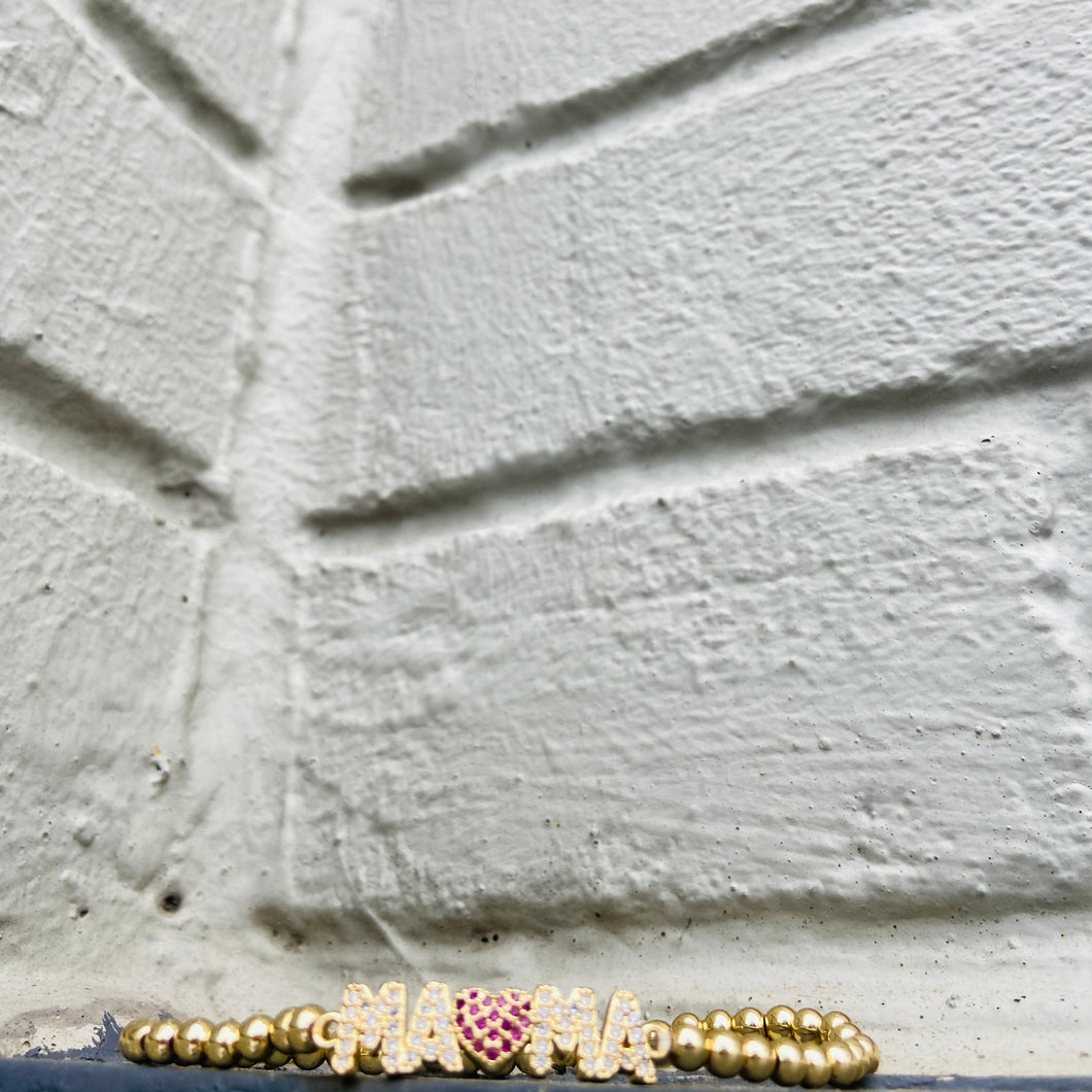 Mamacita Brass Stretch Bead Bracelet