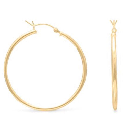 Sterling Silver Gold Plated Brooklyn Hoops