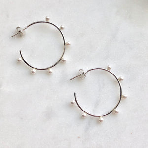 Pearl Hoop Earrings