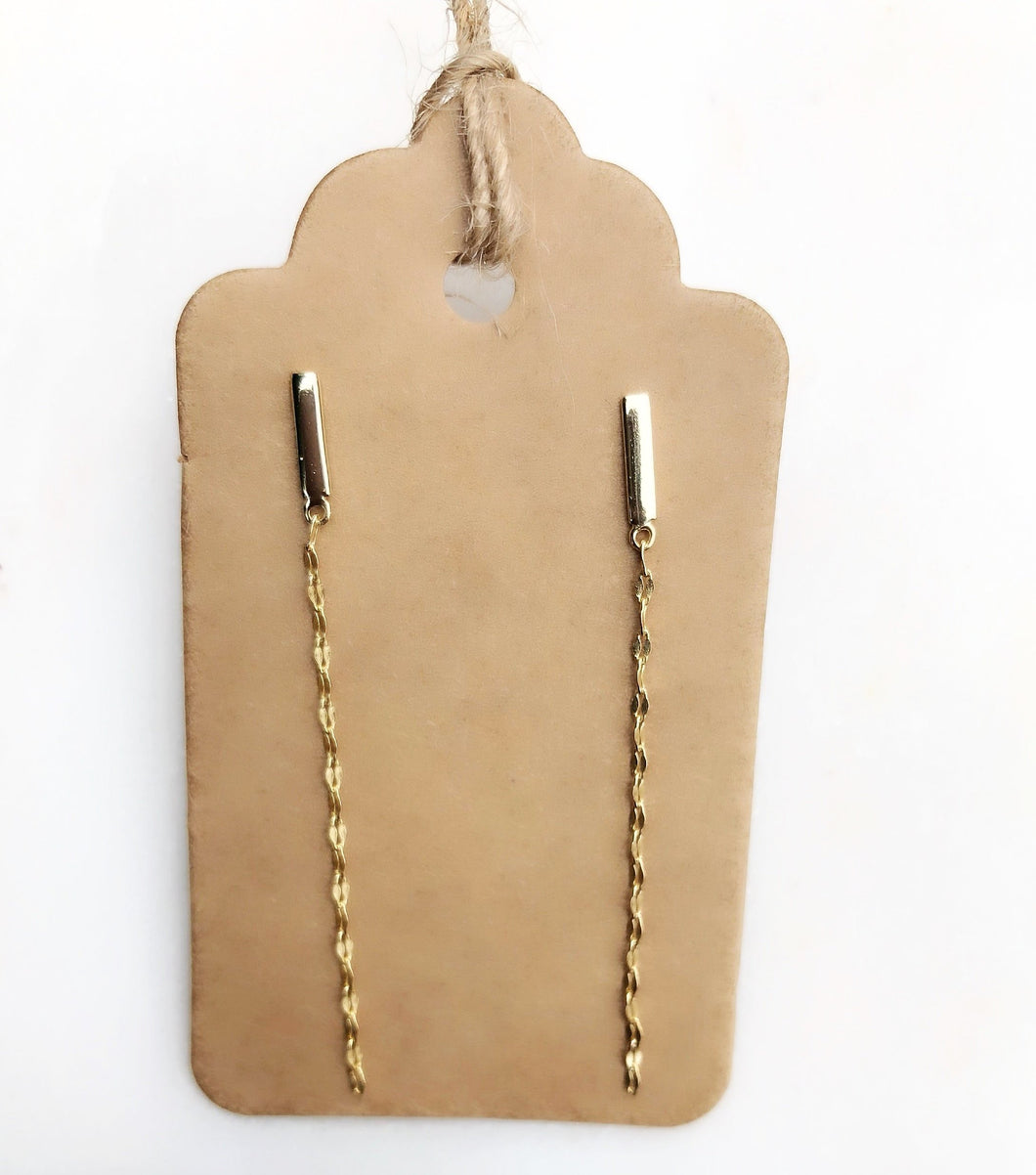 Linear Glitter Drop Earrings