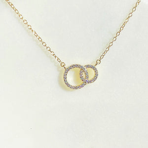 My Sister is My Bestfriend CZ Sterling Silver Gold Plated Necklace