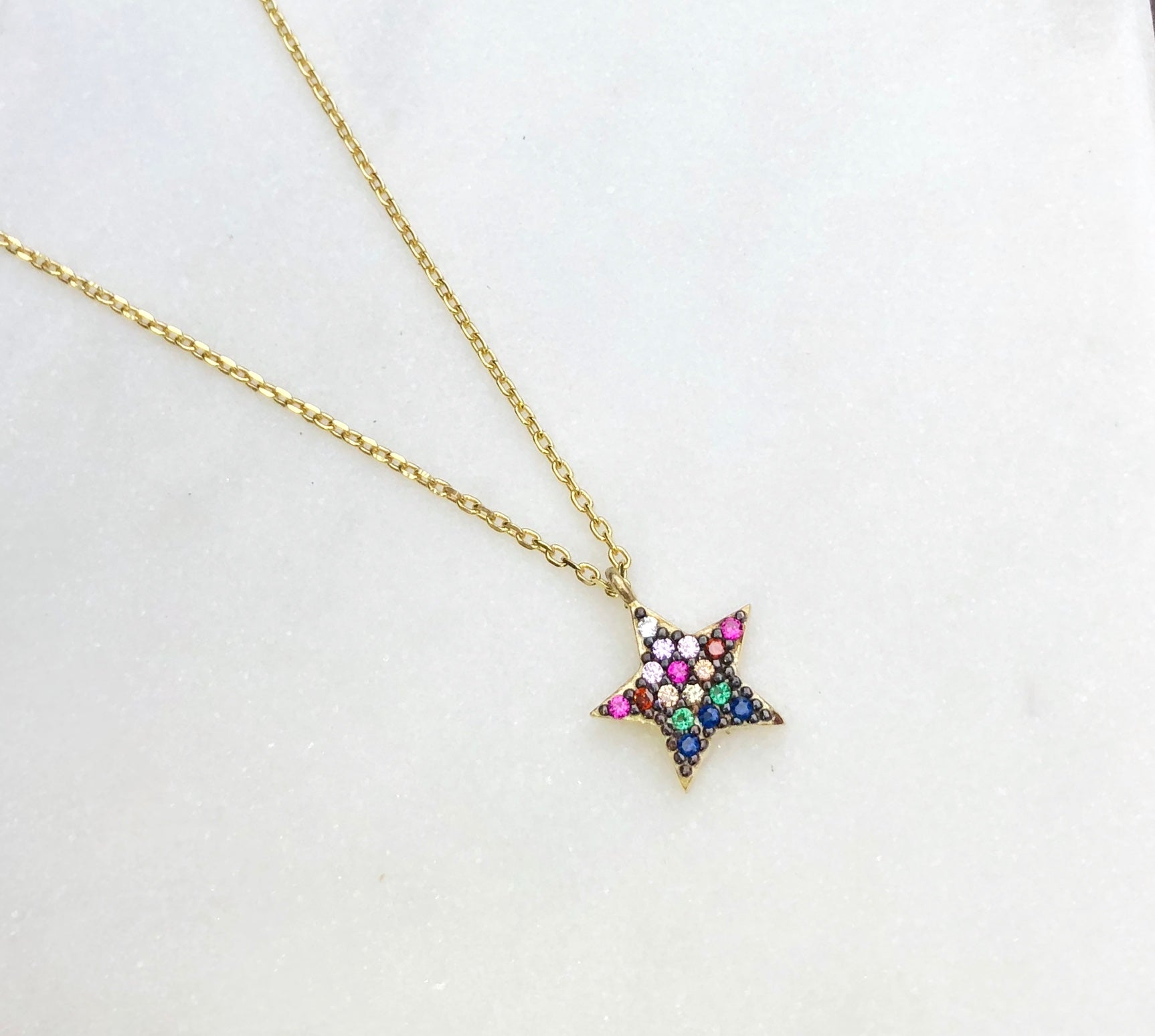 Rainbow discount star necklace