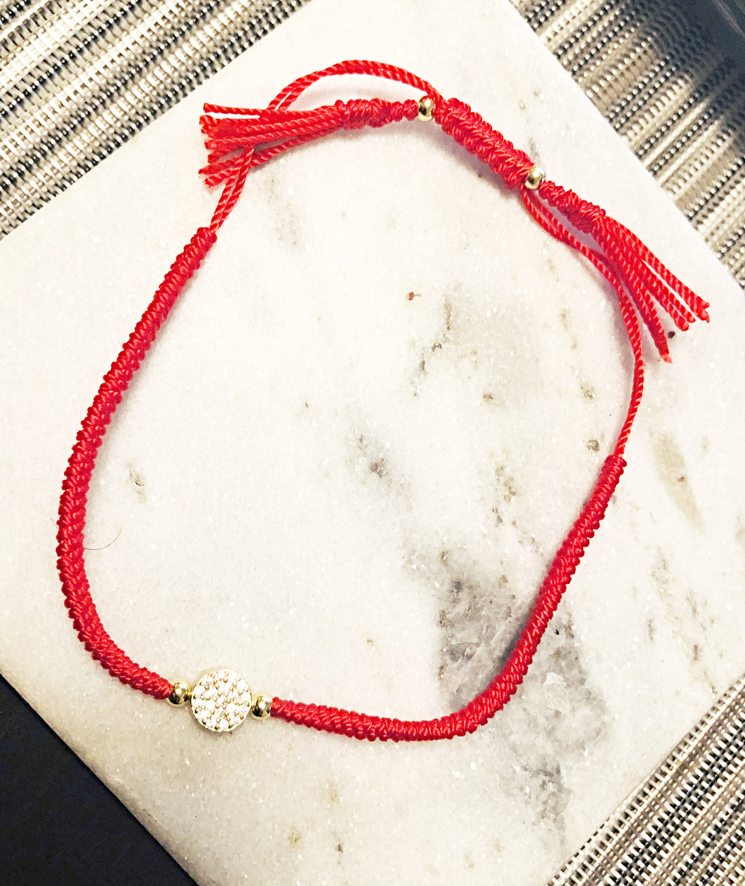 Pull Cord Pave Circle Bracelet