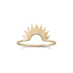 Sunburst 925 Sterling Silver/Gold Plated Ring