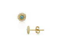 Load image into Gallery viewer, Round Evil Eye Earrings