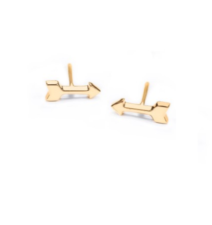 Go Forward Arrow Sterling Silver Stud Earrings
